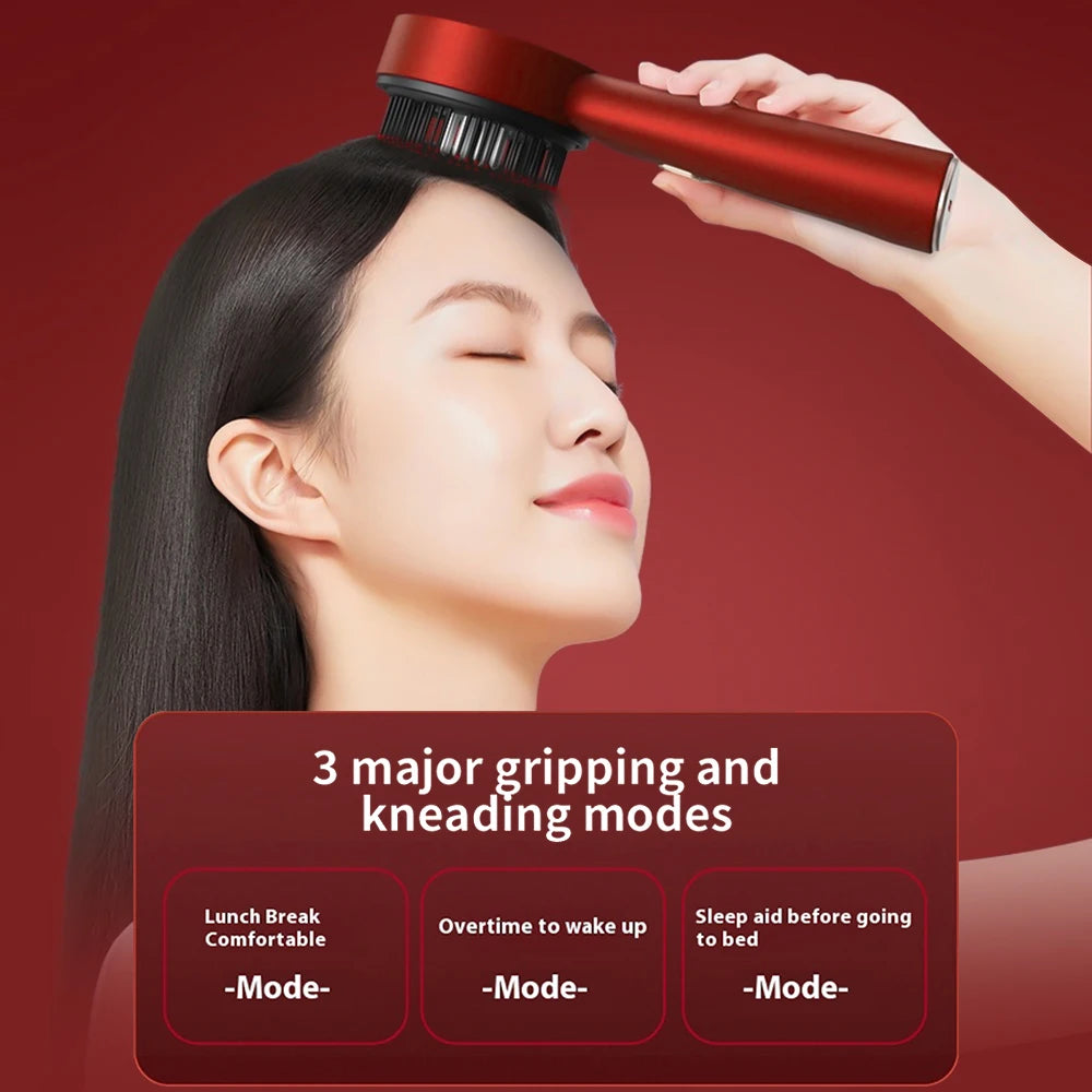 Electric Vibration Massage Comb with Hair Growth Oil Red Light Laser Therapy Scalp Liquid Applicator Brush Hair Follicle Comb